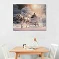 thumbnail image 2 of COMIO Horse Drawn Sleigh LED Canvas Print Snowy Winter Scene Light Up Wall Art with Cardinals, 2 of 4