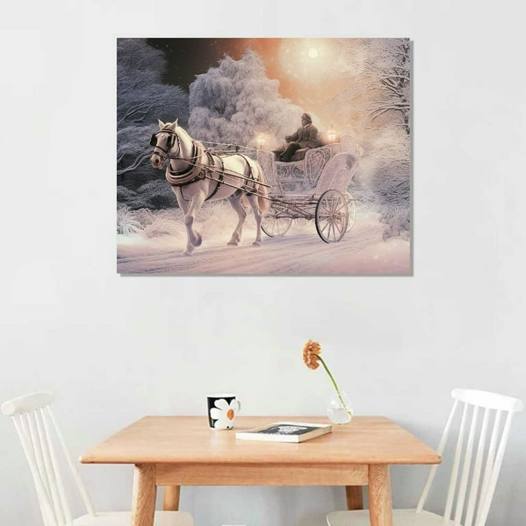 Canvas deals wall art(winter Horse painting)