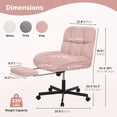 thumbnail image 3 of Daluvenix Office Chair, Ergonomic Extra Wide Big Desk Chair with Retractable Footrest, Height Adjustable Swivel Teddy Fleece Mid Back Home Chair with Wheels, Pink, 3 of 11