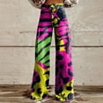 thumbnail image 2 of Jxximdong Pants for Women Women's Vintage Flower Daisy Print Casual Wide Leg Pants Yellow XXXXXL Trousers, 2 of 4
