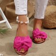 thumbnail image 5 of Women's Bow Sandals Trendy Casual Round Toe Flat Sandals Open Toe Slip on Slide Vacation Sandals Hot Pink 6(37), 5 of 9