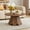 Petal-Walnut, variant on YOCWO 31.5" Small Round Coffee Table for Small Apartment Living Room, Modern Walnut Coffee Table with Fluted Drum