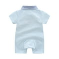 thumbnail image 4 of Cathalem Toddler Romper Baby Boy Short Sleeve Romper (Sky Blue,3-6 Months), 4 of 8