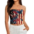 thumbnail image 6 of Stralyhd Patriotic Women Tube Top Summer Cute Crop Tank Workout Bandeau Backless Slim Fit Beach Stretchy T-Shirt for Casual Khaki XXL, 6 of 6