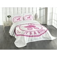 thumbnail image 3 of Ambesonne Pink Quilted Bedspread Set 3 Pcs, Grunge Circle Illustration, Queen Size, Fuchsia, 3 of 5