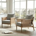 thumbnail image 2 of CHITA Modern Accent Chair, Braid Armchair Living Room Chair, Light Gray, 2 of 10