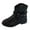 Black, variant on Generic Girls Bow Decor Braided Detail Zip Side Western Boot Kids Ankle Boots Girl Low Heel Riding Booties with Side Zipper Shoes(5-5.5 Years,Brown)