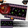 thumbnail image 5 of Purple Halloween Placemats Set of 4, Bat Skull Polka Dot Dining Table Place Mats, Funny Holiday Kitchen Decor Home Decoration 12 x 18 Inch, 5 of 6
