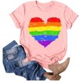 thumbnail image 2 of JIRNDf T-Shirt pour Femmes Hauts Tendance Été Imprimé Floral Col Rond Décontracté Manches Courtes Confortable Élégant Mignon T-Shirts Graphiques pour Femmes Chemises Rose G, 2 of 4