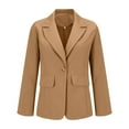 thumbnail image 1 of Blazer Femme Décontracté Ouvert devant Manches Longues Col à Revers Bouton Veste de Travail - Hontri, 1 of 4