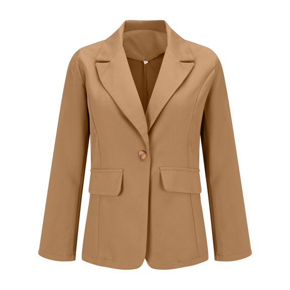 Blazers for Women Hemlock Casual Open Front Long Sleeve Lapel Collar Button Work Business Jacket Womens Blazer