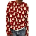 thumbnail image 2 of Abomasnow Christmas Sweaters for Women Lightweight Long Sleeve Crewneck Xmas Print Pullover Tops S-2X, 2 of 5