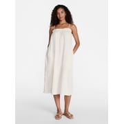 Women's Sleeveless Double Cloth Cotton Midi Dress, Sizes XS-XXXL