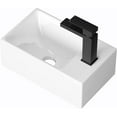 thumbnail image 4 of Bathroom Sink Vessel Sink Wall Mount, 12"X7" Small Sink Corner Porcelain Ceramic Rectangular Right Hand, White, BWS100R, 4 of 6