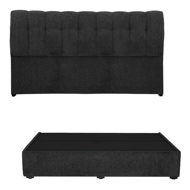 Box Base Cama King Size + Cabecera Nube Negro