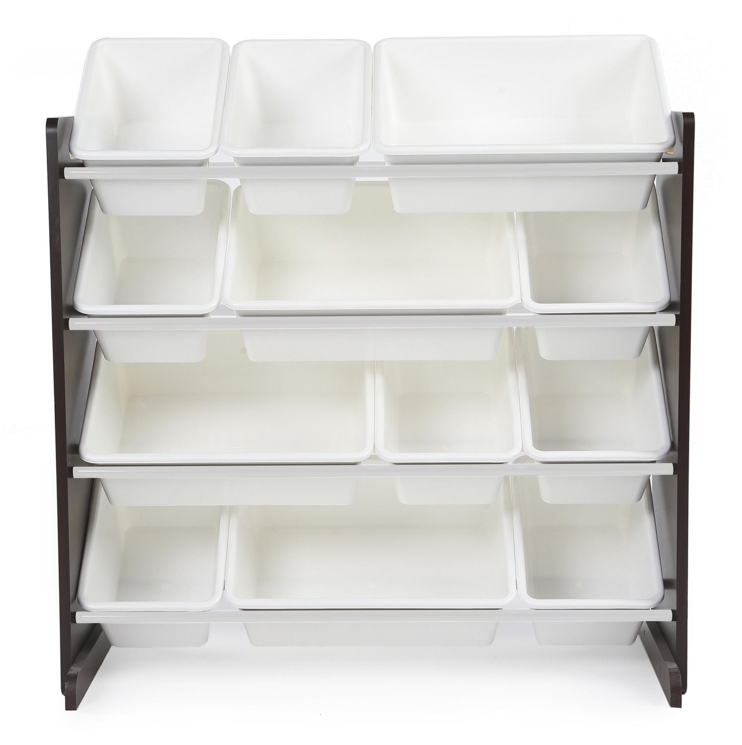 Humble Crew Tot Tutors Toy Storage Organizer with 12 Storage Bins, Espresso