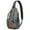 Gray Halloween Ghosts, variant on Sling Backpack,Gray Halloween Pumpkins Bats and Faces Sling Bag with Water Bottle Holder,Waterproof Sling Bag for Men/Women with Headphone Jack for Hiking,Travel
