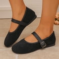 thumbnail image 4 of Lepsheexh Womens Flats Shoes Retro Solid Color Round Toe Shallow Mouth Buckle Design Trendy Lazy Bean Shoes Non Flat Sole Casual Footwear, 4 of 9