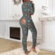thumbnail image 4 of Pntutb Mujer Abotonado Funcional Abotonado Solapa Adultos Amor Estampado Mono Pntutb Pntutb-8102, 4 of 6