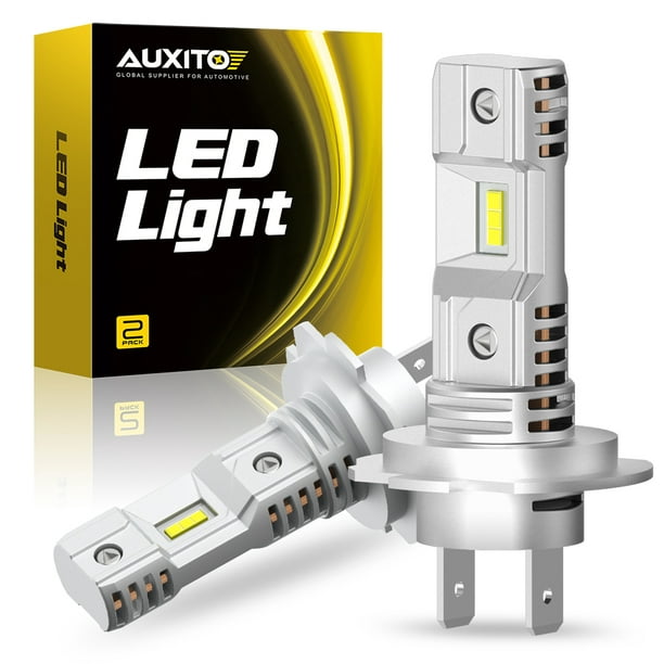 Auxito Mini Size H7 LED Headlight Bulbs, 8000LM 6500K White Bright CSP LED Conversion Kit Replacement Halogen Bulb, Pack of 2 - Walmart.com