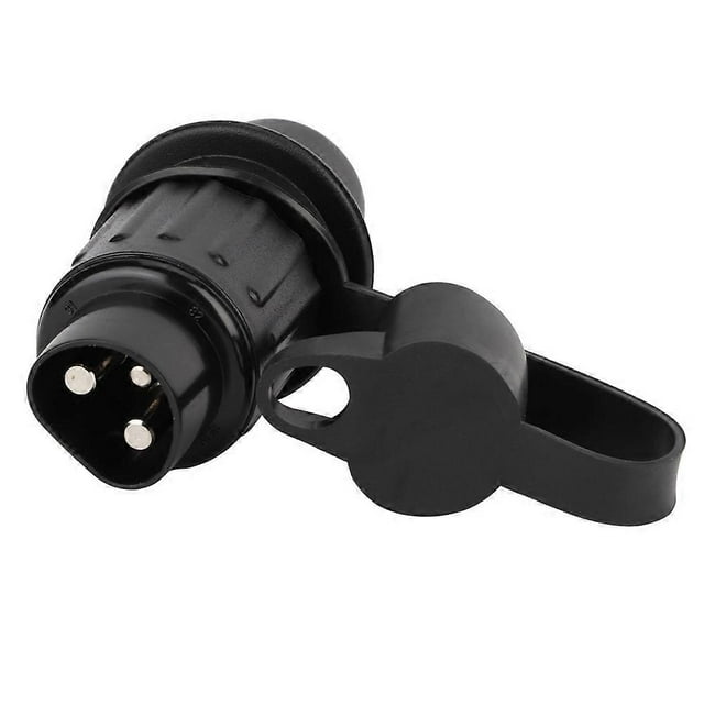 Black Plastic 3 Pin Trailer Plug Wiring Connector Adapter for Trailer