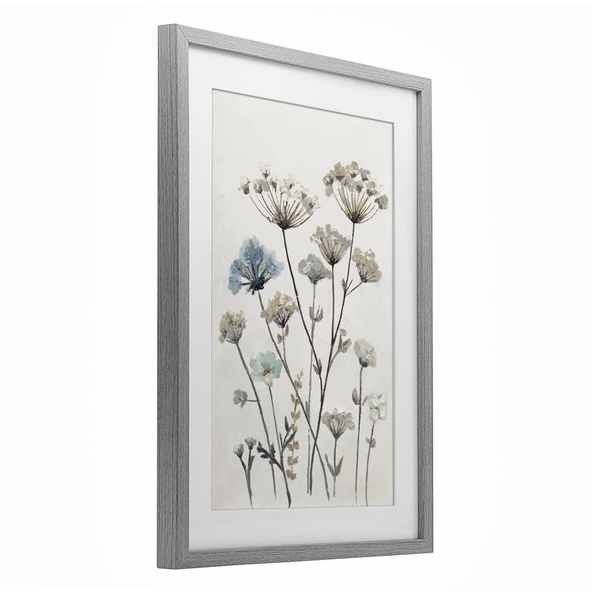 Stupell Industries Neutral Jardin Azul Gray Framed Print Under Glass, design by Patricia Pinto