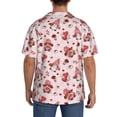 thumbnail image 3 of Balery Valentine's Day gnome Camisa Casual de Manga Corta con Botones para Hombre, Texturizada, Estilo Cubano, para Playa, Verano-Small, 3 of 5