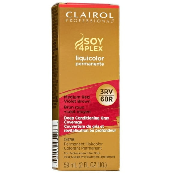 Clairol Soy4plex Liquicolor Permanent Hair Color - 3RV/68R Medium Red Violet Brown