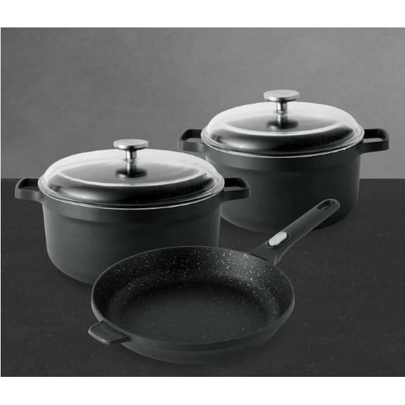 BergHOFF GEM 5Pc Nonstick Cookware Set, Black