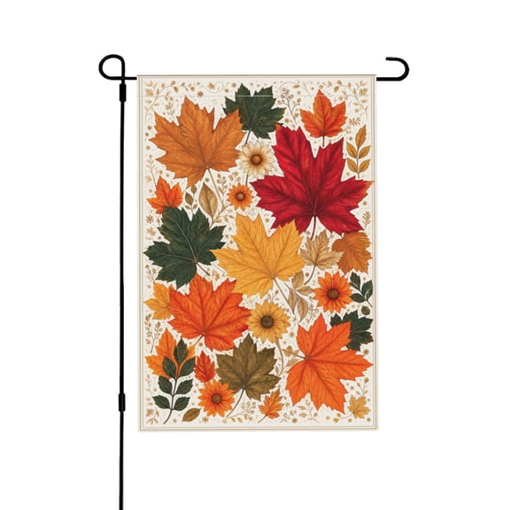 Autumn Maple Leaves Garden Flag 12X18 Inch Fall Foliage Outdoor Decor Banner
