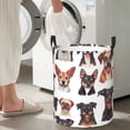 thumbnail image 5 of Daiia Happy Dog Faces Collage Round Laundry Basket with Handles Thickened Waterproof Circular hamper,Dirty Clothes Storage Basket for Bedroom,Bathroom,College Dorm-Small, 5 of 6