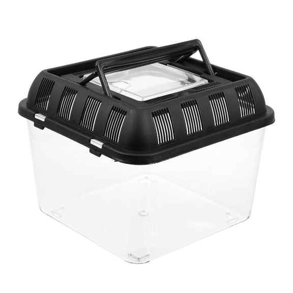 OUNONA Plastic Reptile Terrariums Carrier Reptile Breeding Box Black 1Set