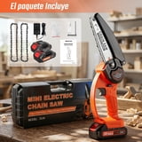 NEXPOW Motosierra Portátil de 16CM, Cortadora de Mini Motosierra Eléctrica Inalámbrica de Una Sola Mano con Batería de 24 Volts con 2 Baterías y 2 Cadenas, Nueva, imagen 8