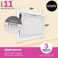 thumbnail image 2 of Simply Filters 20x22x1 MERV 11, MPR 1000, AC Furnace HVAC Air Filter (6 Pack), 2 of 8