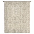 thumbnail image 2 of Beige Baroque Sheer Curtains 72 Inches Long, Farmhouse Scroll Floral Pattern Art Light Filering Curtains, Breathable Simi Curtain Privacy Drapes for Living Room Bedroom Lightweight Window Treatment, 2 of 9