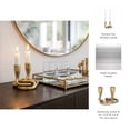 thumbnail image 5 of Elegant Knotted Loop Taper Candle Holder for Home Decor - Metal Candlestick Holder for Table Centerpiece, Living Room, and Mantel or Console - Pillar Candle Accent for Bedroom - 4", Gold & Metallic, 5 of 11