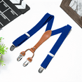 thumbnail image 5 of Buyless Fashion Men Suspenders - 48" Elastic Adjustable Straps 1" - Leather Y Shape Back - 5118-Royal-Blue, 5 of 7