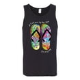 thumbnail image 2 of If I Can't Wear My Flip Flops I'm Not Going Colorful Sandals Streetwear Mens Graphic Tank Top, Black, Small, 2 of 3