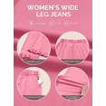 thumbnail image 4 of DOKOTOO Jeans for Women High Waisted Wide Leg Jeans with Ruffle Hem Trendy Stretchy Denim Loose Pants Straight Leg (Plus Sizes Available), 4 of 9