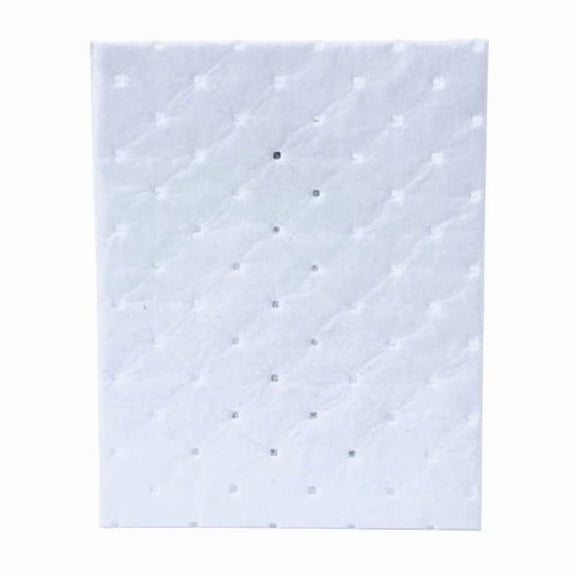 Brady Sorbent Pad, 5 gal, 7 1/2 in x 10 in, Oil, White, 100 PK SRPO100