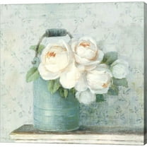 Great Art Now June Roses I White Blue Crop by Danhui Nai, Canvas Wall Art, 12W x 12H