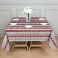 thumbnail image 3 of Red Christmas Folk Pattern Square Tablecloth,Waterproof Square Table Cover,Wipeable Spillproof Washable Table Cover for Home Kitchen Party Decor 60"x60"(152x152cm), 3 of 6