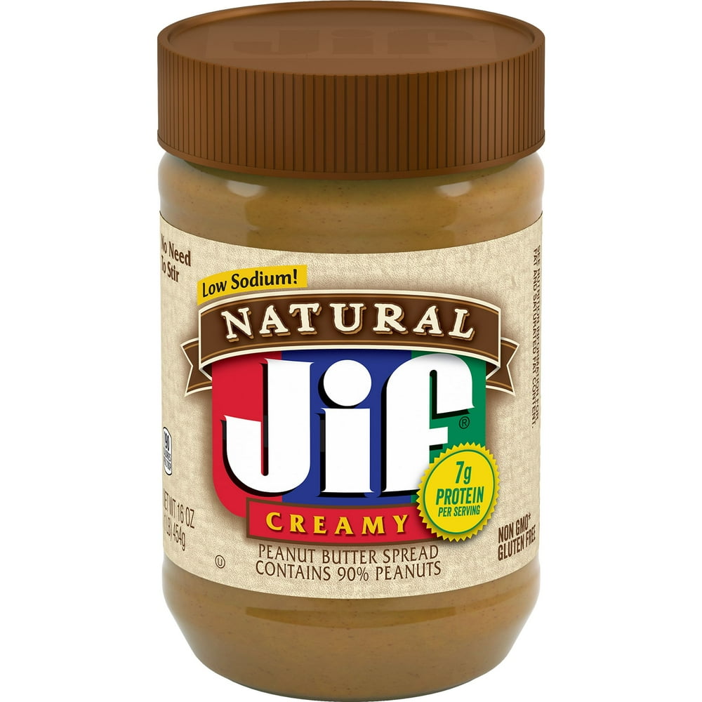 Jif Natural Creamy Peanut Butter Spread, 16Ounce Jar