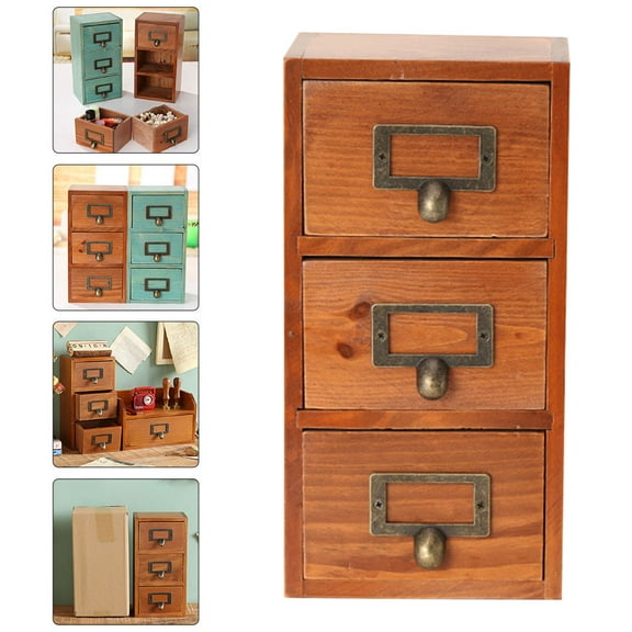 OHOIOLLA Multipurpose Storage Box Light Brown Wood 1 Set 10.2x5.1x3.9in