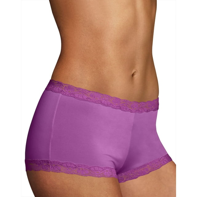 Maidenform Womens One Fab Fit Microfiber and Lace Boyshort - Best-Seller, 9