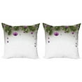 thumbnail image 1 of Ambesonne Christmas Throw Pillow Cover 2 Pack, Tree, 24", Purple Grey Green, 1 of 2