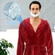 thumbnail image 5 of Bata de baño, bata de ducha, bata de toalla, batas con capucha para hombre, bata de spa larga con bolsillos, bata de baño para dormitorio universitario, 5 of 7