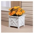thumbnail image 6 of Set of 2 Chippendale Planter Boxes, White – Outdoor Flower Holder for Garden, Patio and Lawn – 14 ¾” sq. x 13 ¼ H Overall, 6 of 8