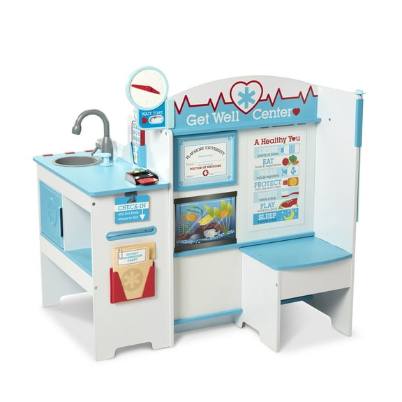 Melissa & Doug Wooden Get Well Doctor Activity Center - Waiting Room, Exam Room, Check-In Area
