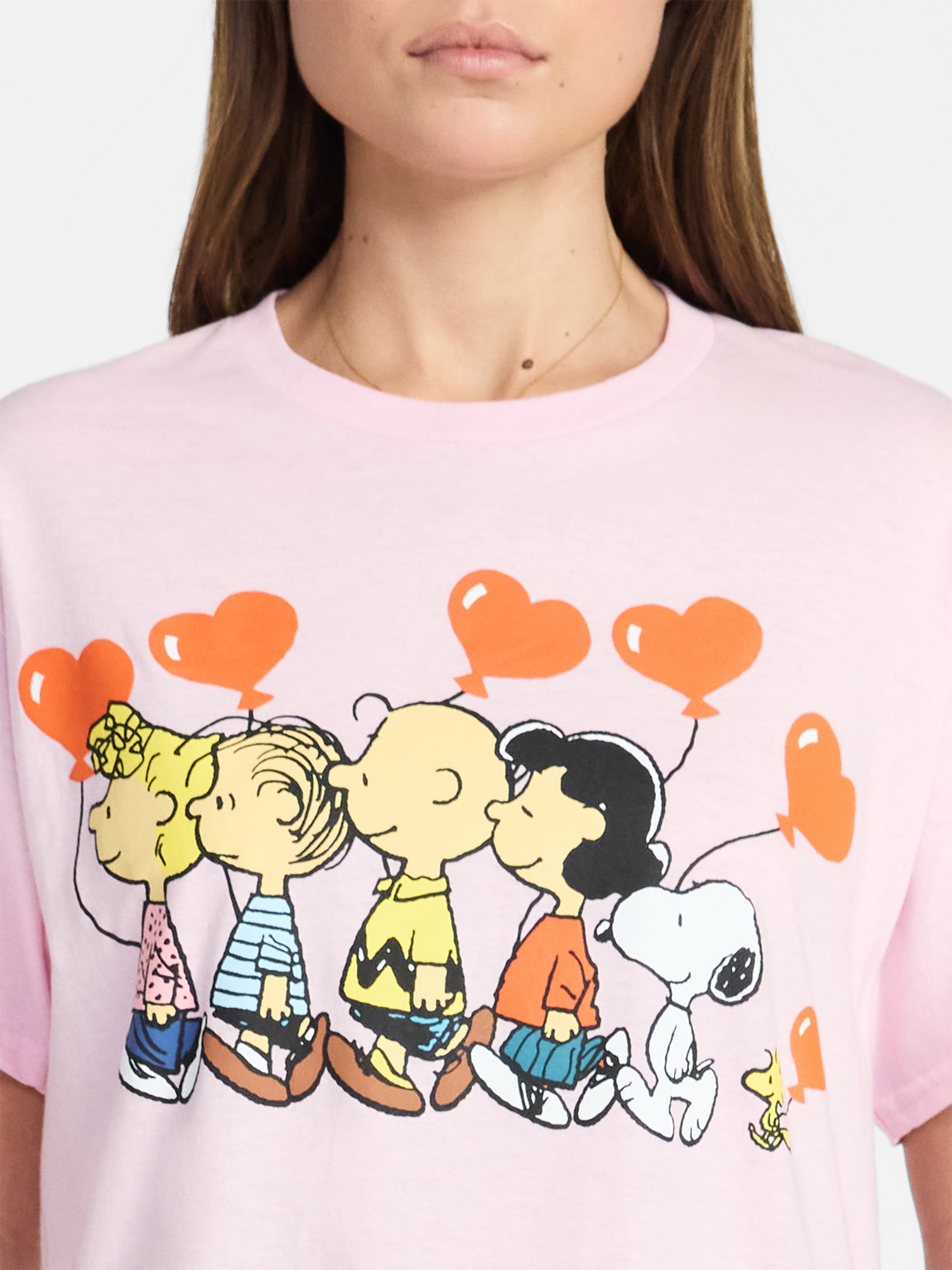 Peanuts Valentine's Day Men's and Big Men's Floating Hearts Graphic Tee, Sizes S-3XL